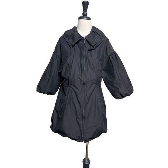 Vince Size Large Black Ballon Sleeve Peplum Utility Jacket - Picture 2 of 5